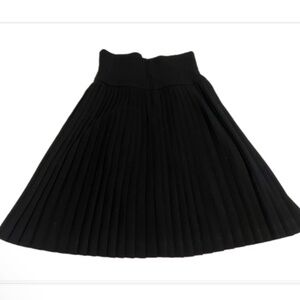 Anne Klein Women Elegant Wool Pleated Skirt Slimming High-Waisted Black Color 8